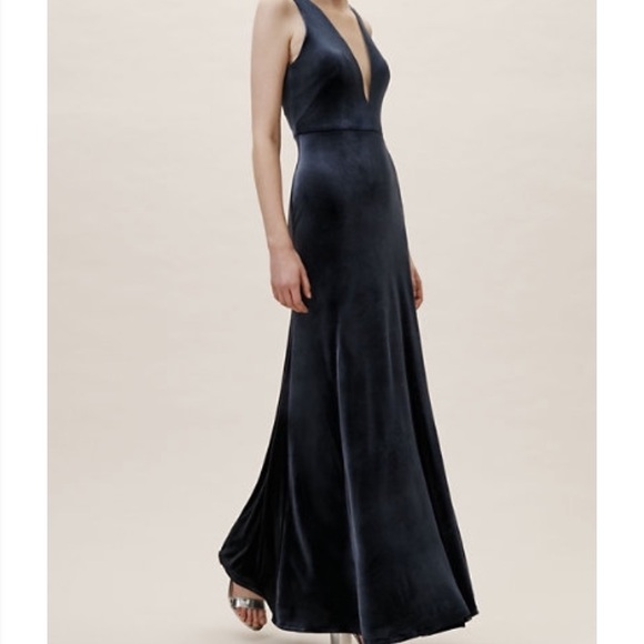 bhldn velvet bridesmaid dress